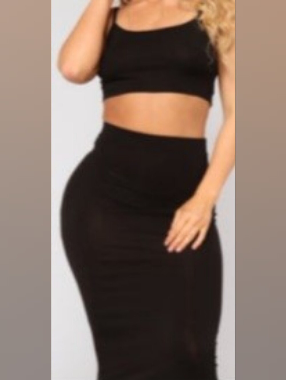 Fashion Nova Black High-Waist Bodycon Pencil Skirt Set
